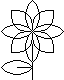 Flower drawn with simple geometric shapes.